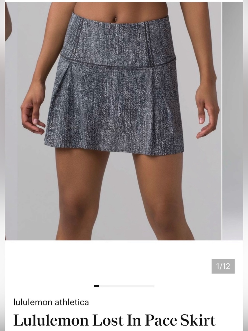 Lululemon Textured Black and White Pleated Women's Skort